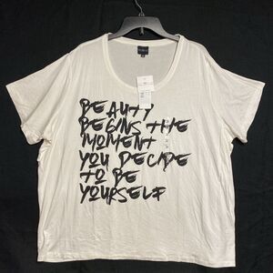 PSK Collective Workout T-Shirt Size 3X NWT “Beauty Begins The Moment You…” New